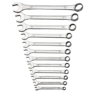 Set 12 Chei Combinate ( la un capat fixe si la celalalt inelare ) 6-22 mm,  Chrom - Vanadium - MANNESMANN - M130-12